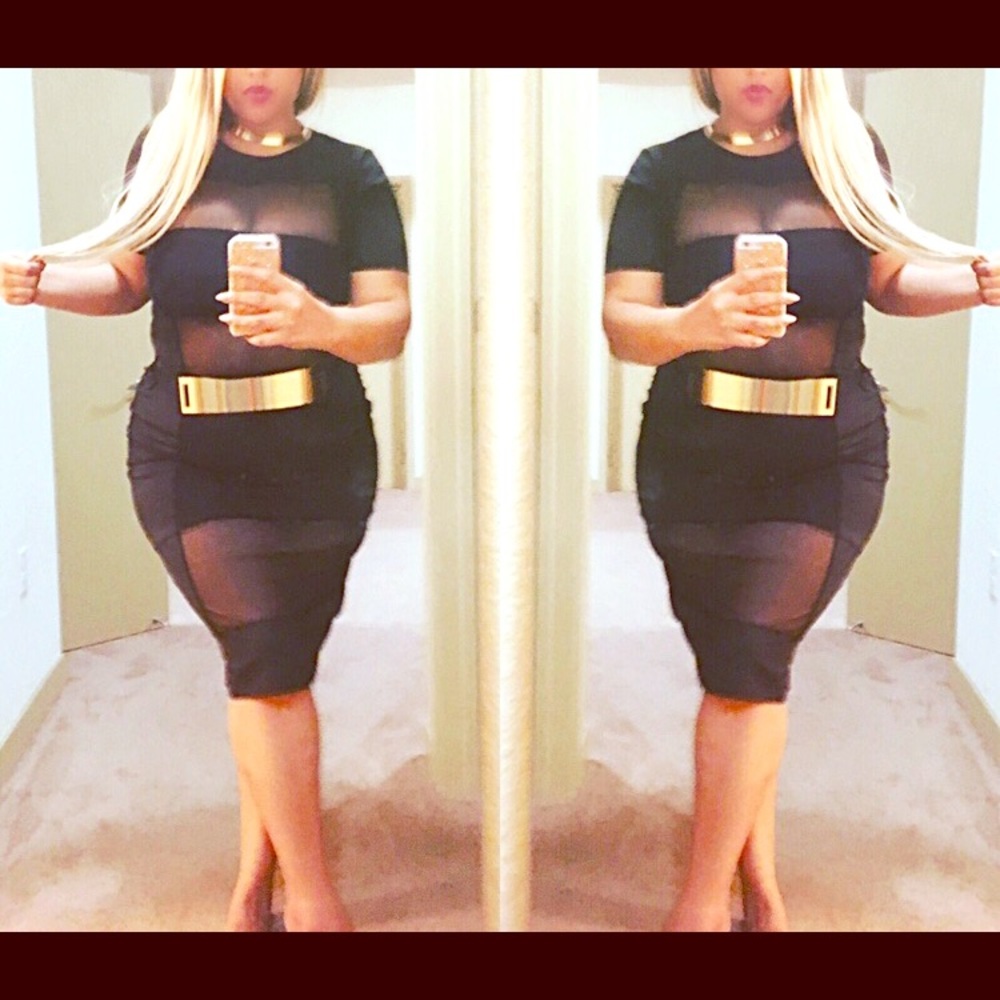 Black Dress with Mesh middle